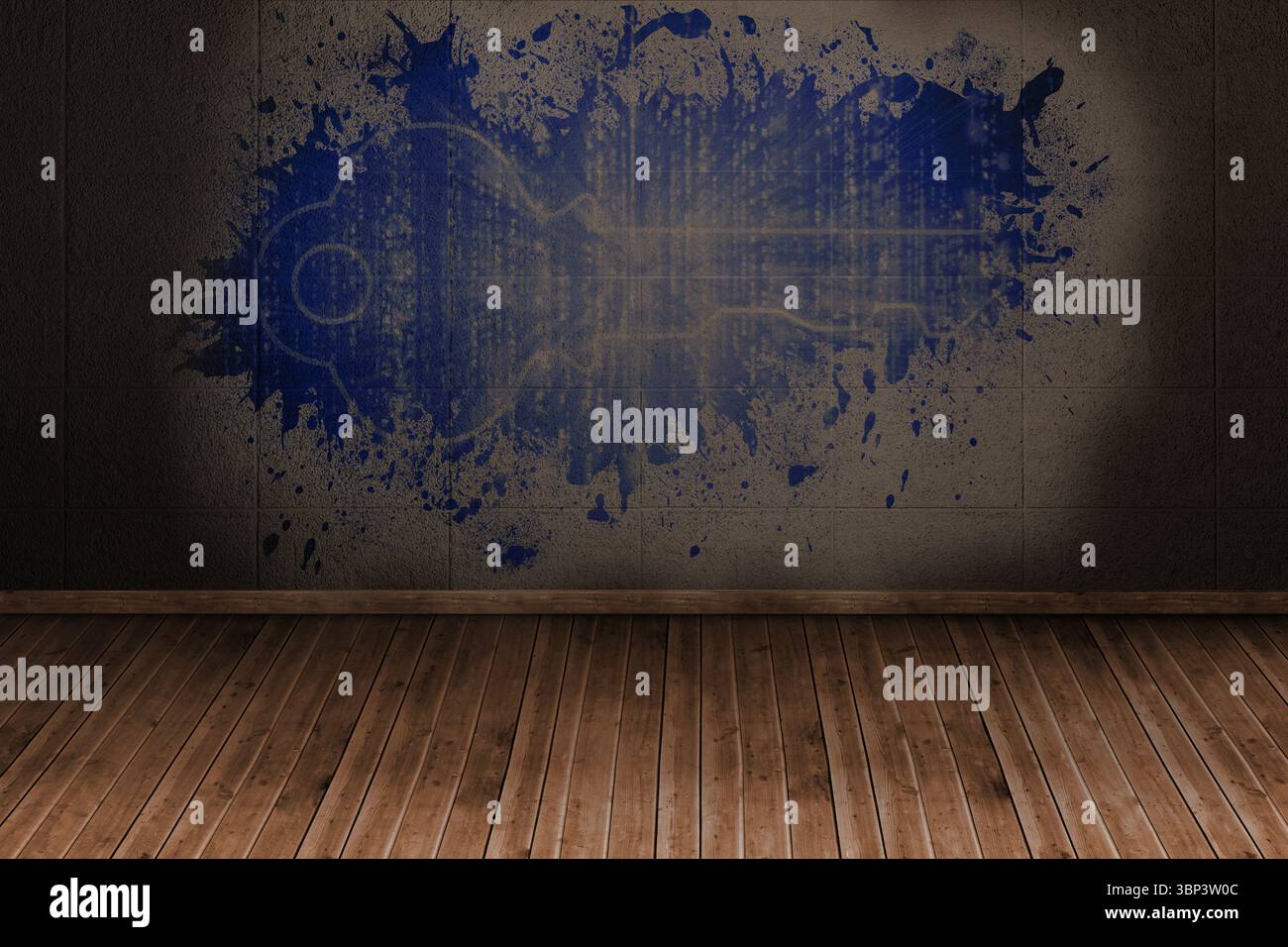 Des vagues sur la touche numérique révélant mur Banque D'Images