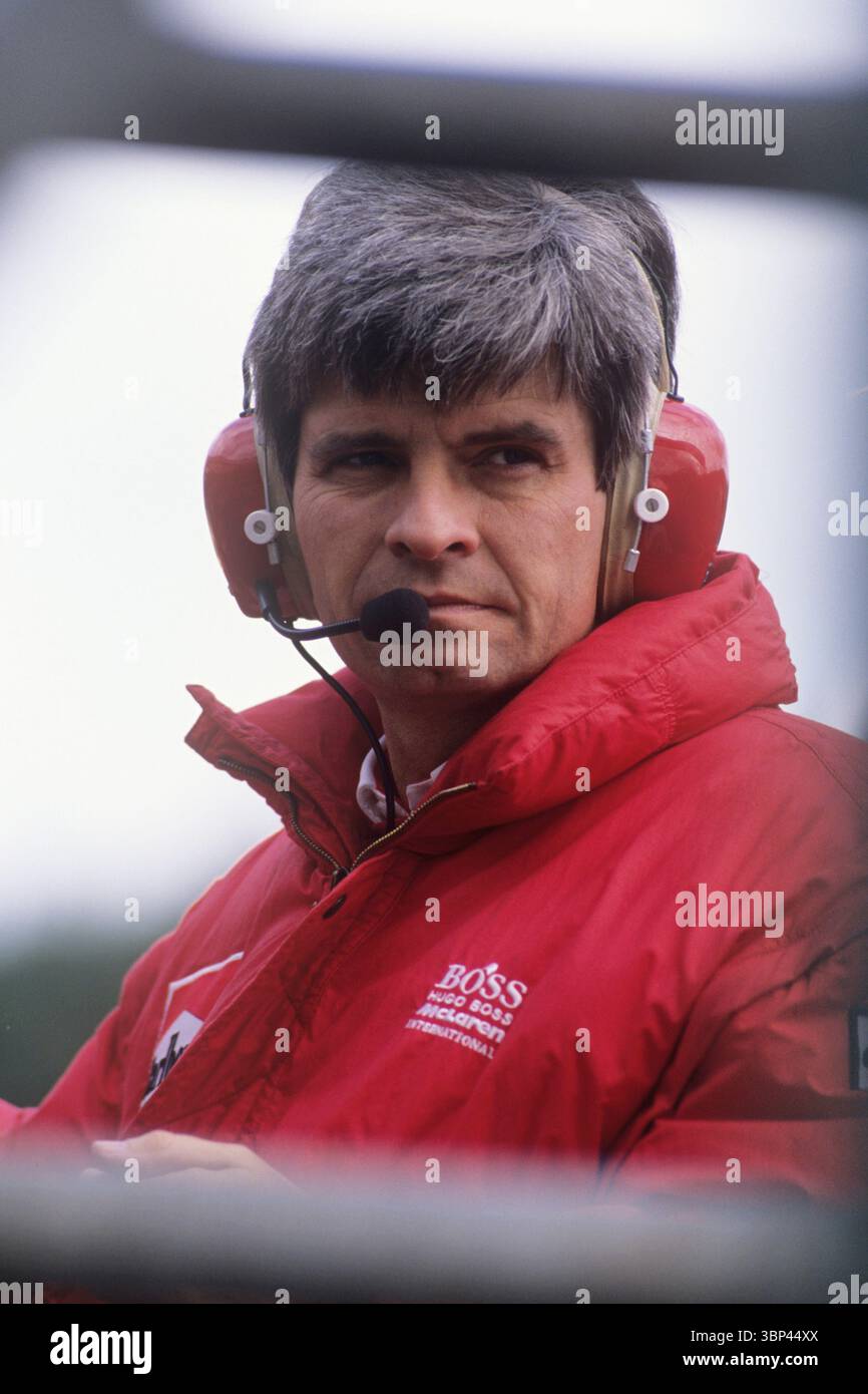 Steve Nichols F1 McLaren Team Spanish GP 1988 Un designer automobile pour de nombreuses équipes de formule 1 crédit photo : Mark Newcombe / visionsgolf.com Picture libra Banque D'Images