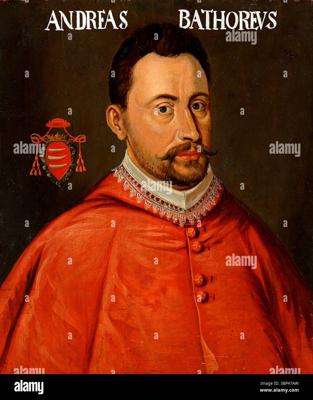 Portrait du cardinal Andrew B?thory (1563-1599). André B?thory était cardinal-diacre de Sant'Adriano al Foro de 1584 à 1599, et prince de Transylvanie en 1599. Son père était un frère de Stephen B?thory, qui a gouverné le Commonwealth polonais?lituanien à partir de 1575. c. 1600. Banque D'Images