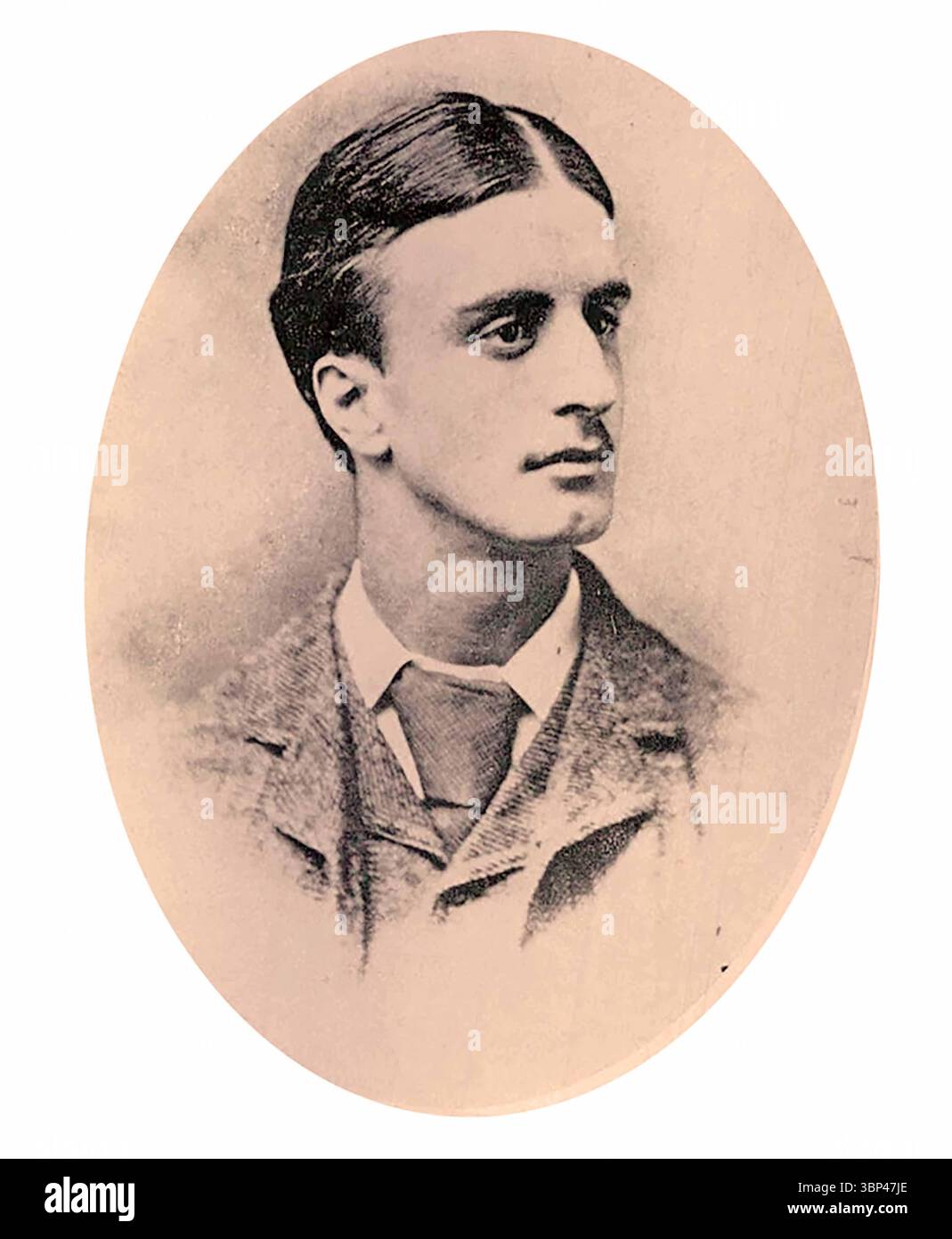 Portrait photographique de Montague John Druitt (15 août 1857 ? Début décembre 1888), avocat et éducateur anglais connu pour être un suspect dans les meurtres de Jack l'Éventreur de 1888. Banque D'Images