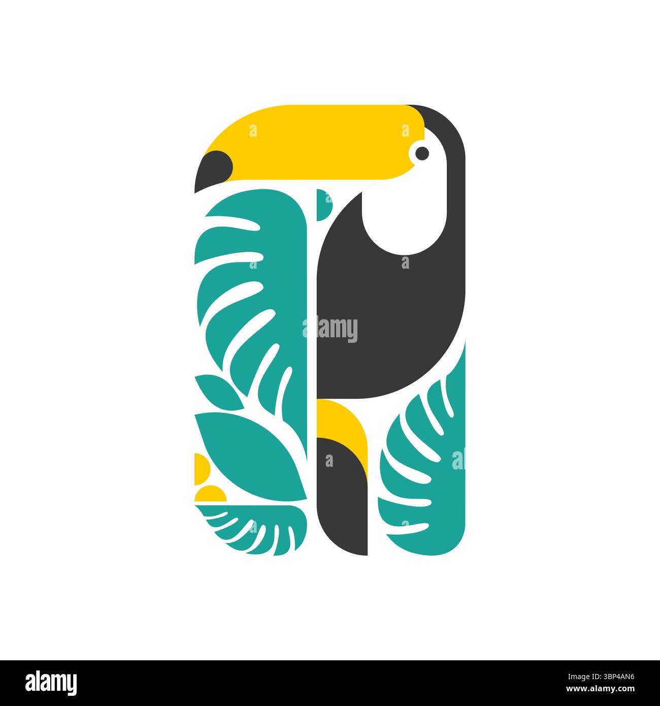 Icône de symbole d'oiseau tropical Toucan Illustration de Vecteur