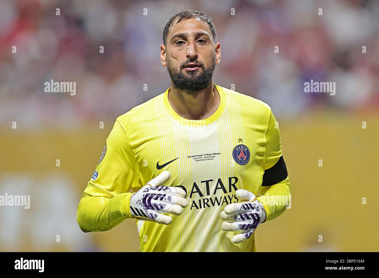5 juillet 2025 ; Atlanta, Géorgie, États-Unis : le gardien de but Gianluigi Donnarumma du PSG, lors du match entre le PSG et le FC Bayern Munich, pour les quarts de finale de la Coupe du monde des clubs FIFA 2025, au stade Mercedes-Benz Banque D'Images