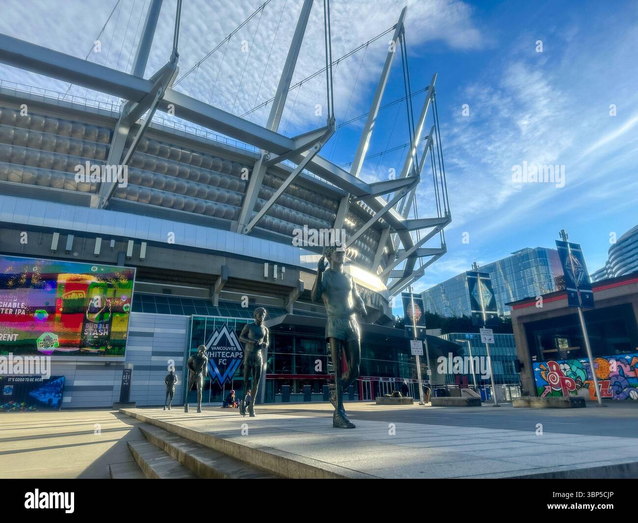 Vancouver, C.-B. - 16 novembre 2023 : le mémorial de Terry Fox à l'extérieur du BC place Stadium au centre-ville de Vancouver Banque D'Images