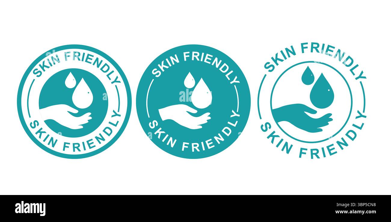 Ensemble de badges respectueux de la peau pour les produits naturels Illustration de Vecteur