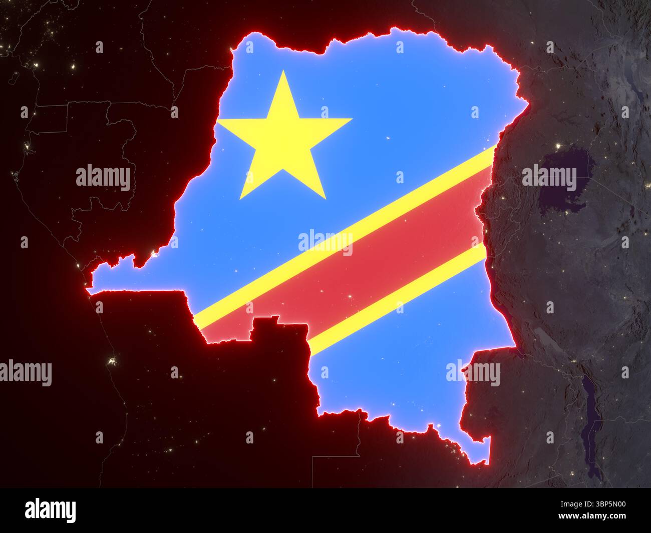 Trapau Rdc Drapeau de la rdc en Banque de photographies et d’images à haute ...