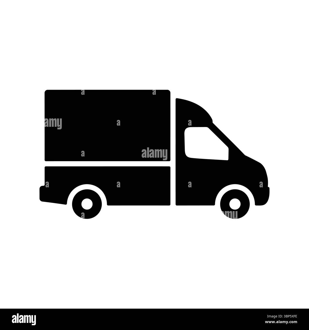 Fourgonnette de livraison véhicule transport camion expédition logistique cargo service automobile icône mobile silhouette graphique Illustration de Vecteur
