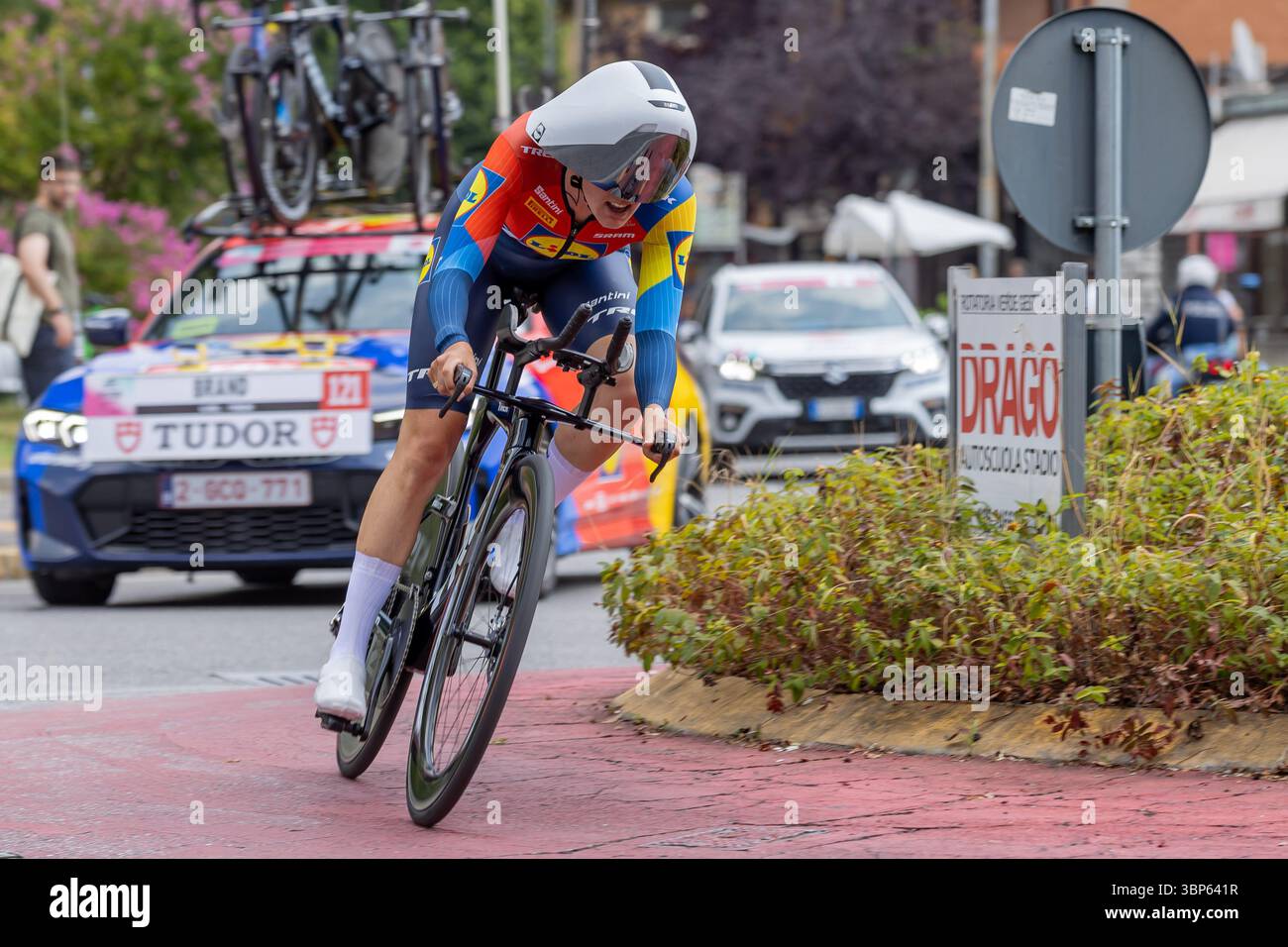 Bergame, Italie. 06 juillet 2025. Pendant Bergamo-Bergamo Tudor ITT, Giro d'Italia Women 2025, Bergame, Italie le 6 juillet 2025 pendant Giro d'Italia Women - étape 1 - Bergame/Bergame, course Giro d'Italia à Bergame, Italie, 06 juillet 2025 crédit : Independent photo Agency/Alamy Live News Banque D'Images