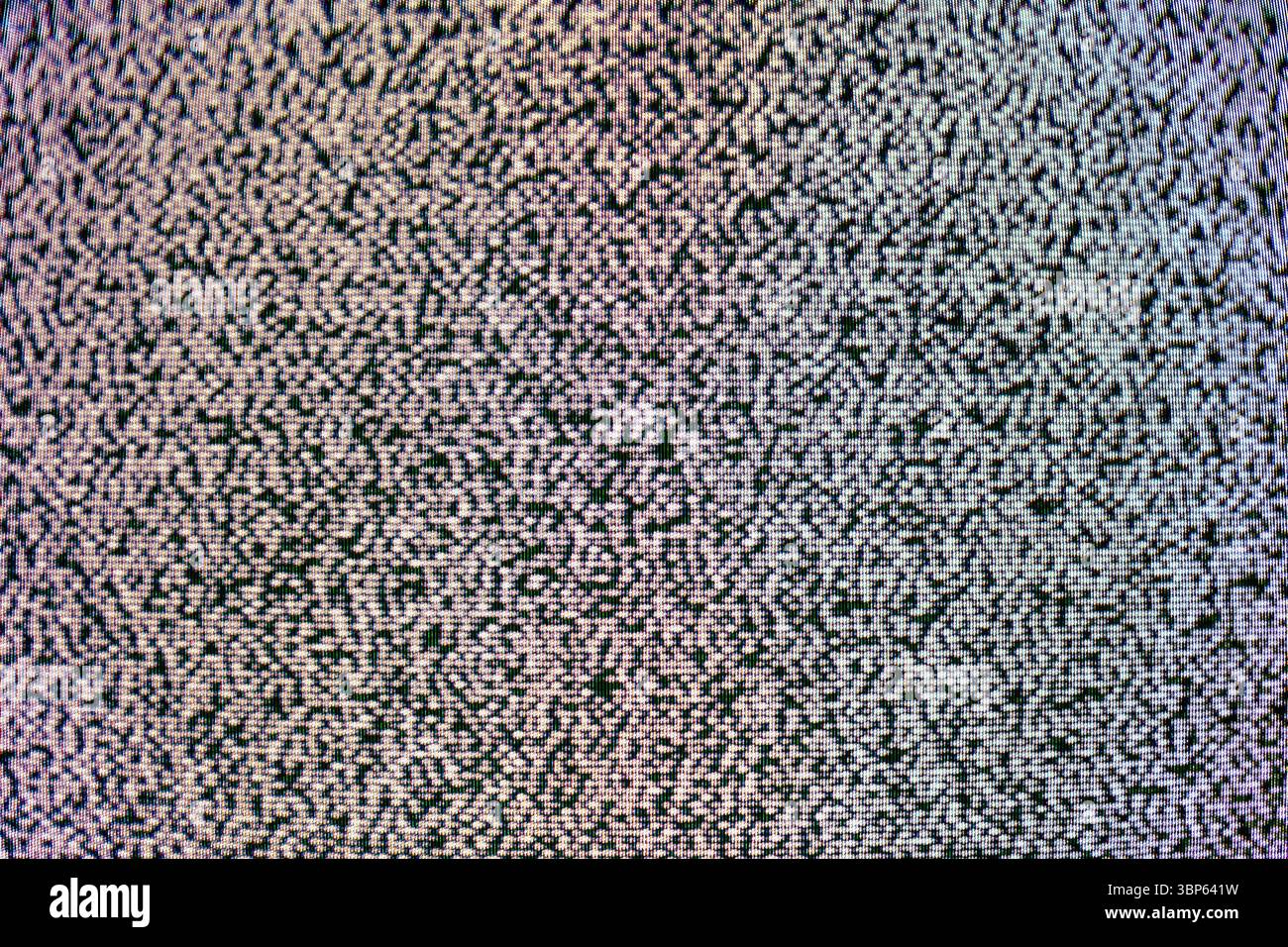 Image floue d'un écran de télévision avec statique Banque D'Images