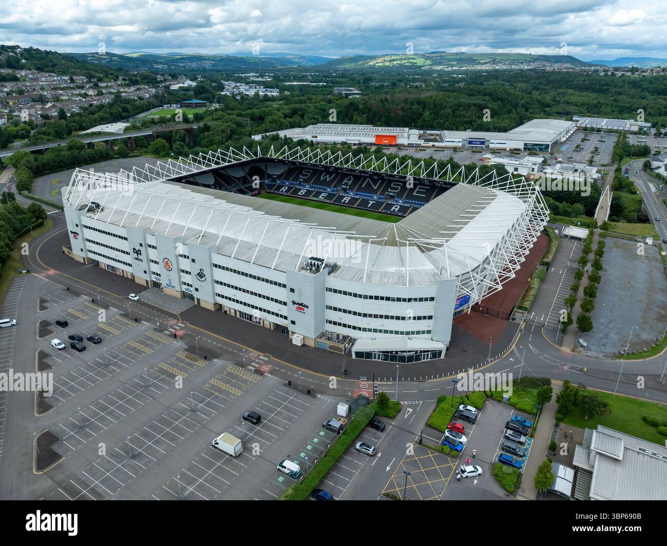 Editorial SWANSEA, Royaume-Uni - 6 juillet 2025 : le Liberty Stadium, stade de l'équipe de football de Swansea City. Banque D'Images