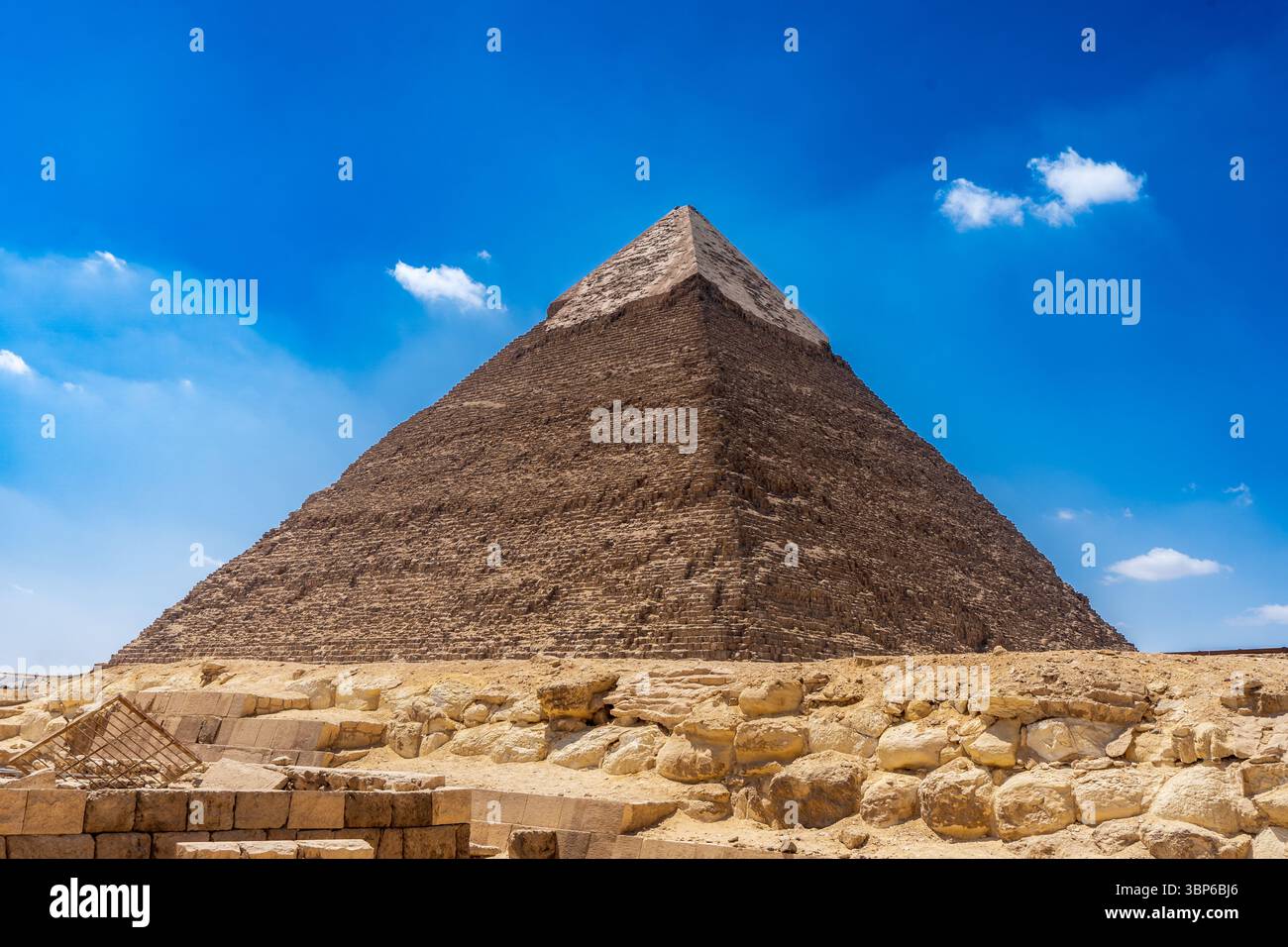 Vue sur les pyramides Chephren Banque D'Images