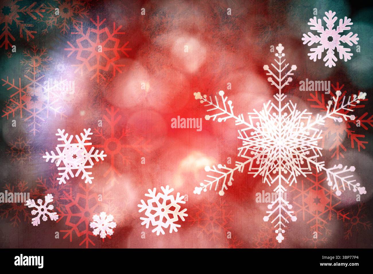 Fond de flocon de neige rouge Banque D'Images