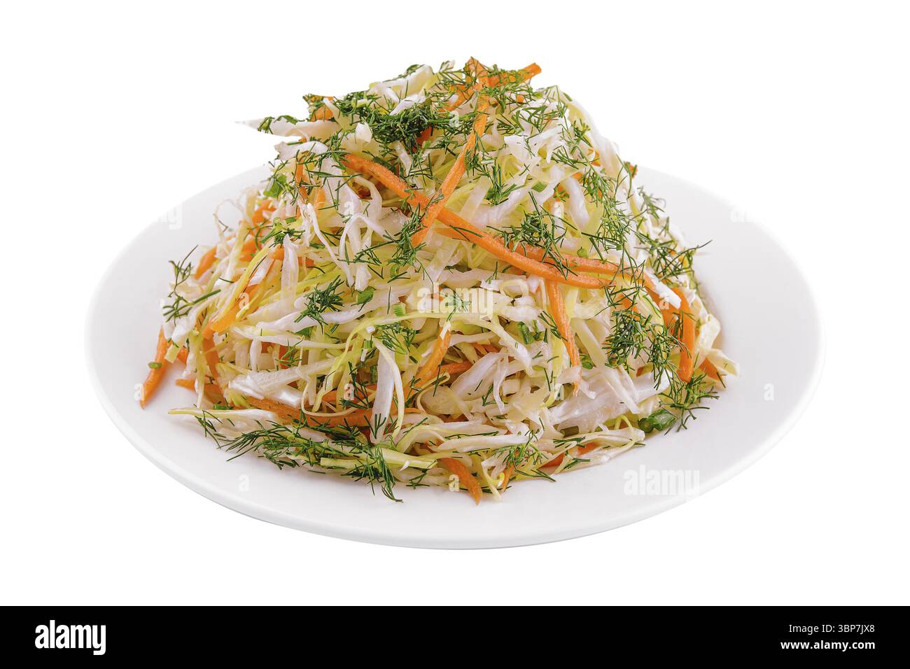 Nourriture, Sauerkraut in einer weissen Platte isoliert Banque D'Images