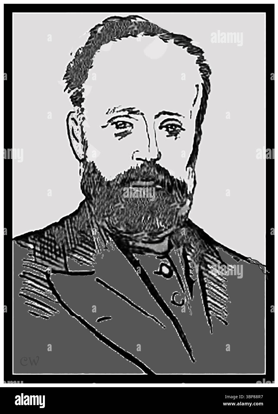 Un premier portrait du révérend Lovel de Vicarage Lane, Stratford. C'est probablement William Thomas Lovell mais il n'y a pas d'autres détails donnés avec l'image/ Banque D'Images