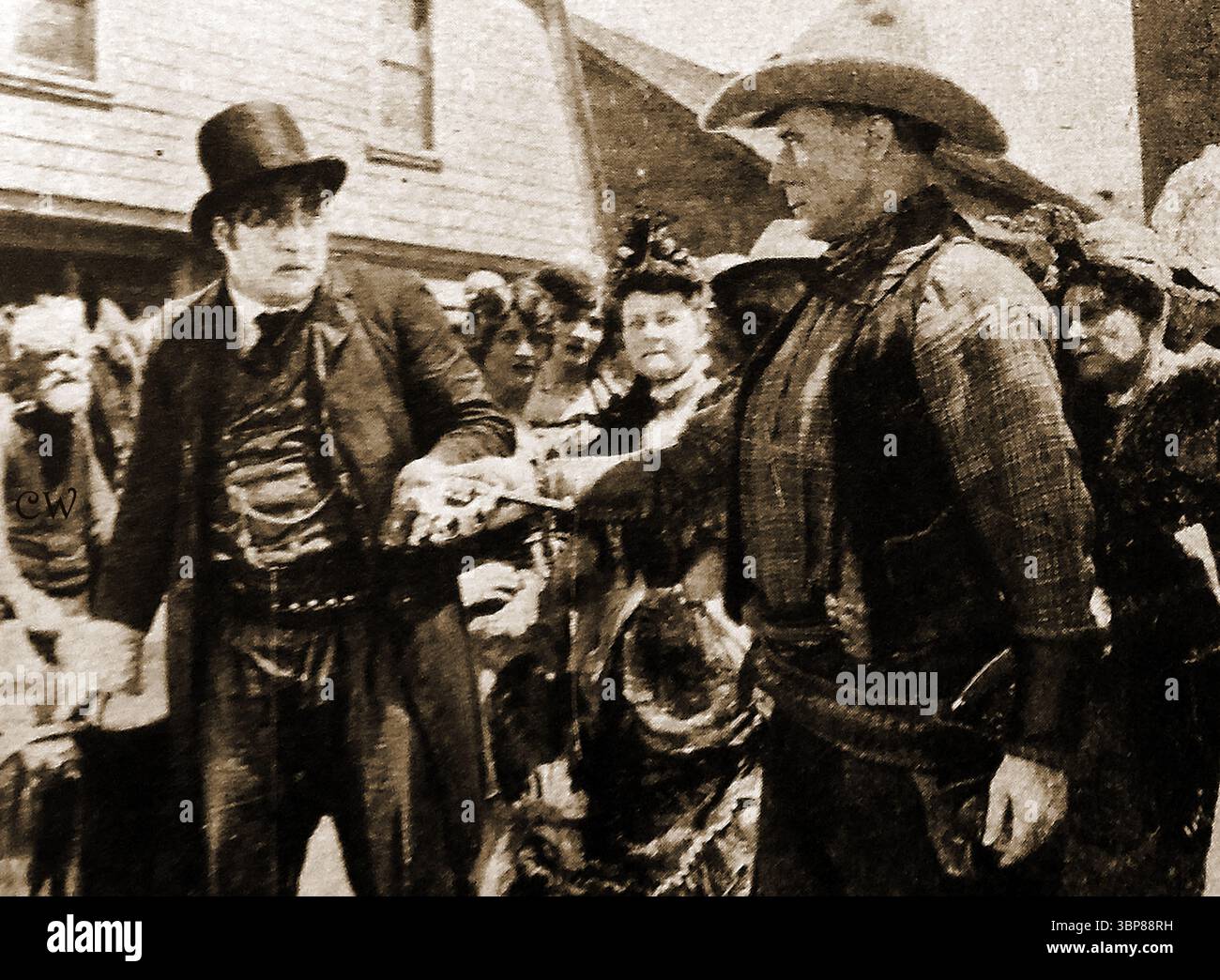 FILM - CINÉMA - HISTOIRE -Screen Cowboy Bill Hart dans une scène de 'Tumbleweeds' (1926) Banque D'Images