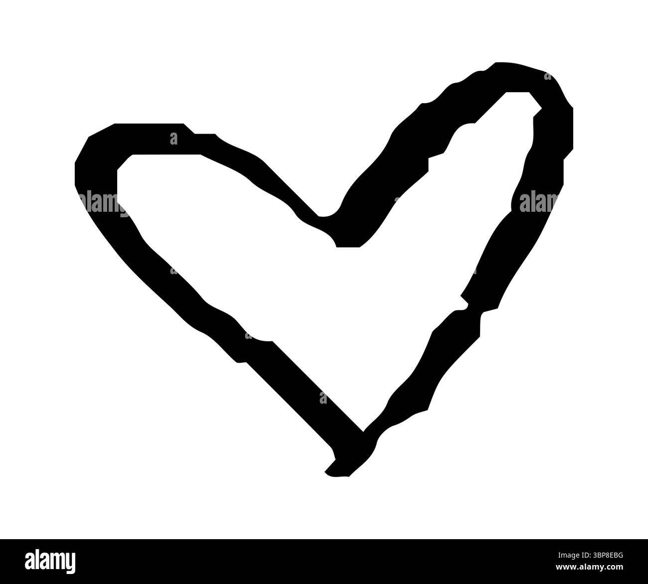 Simple Doodle Heart. Cœur dessiné à la main isolé sur fond blanc. Symbole Saint-Valentin. Illustration vectorielle Illustration de Vecteur