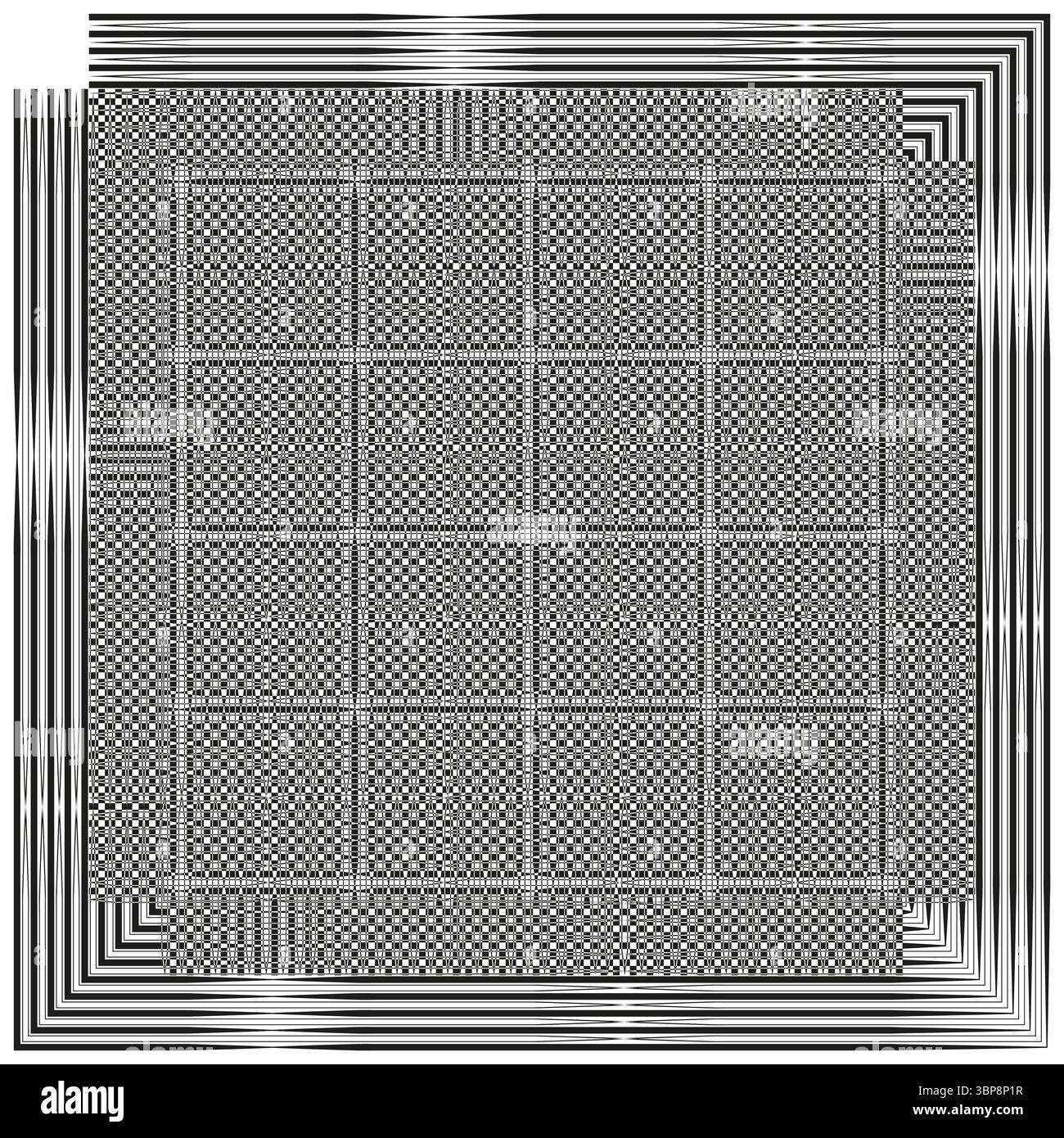 Grille d'échiquier. Cadre à bordure rayée. Texture mosaïque abstraite. Arrière-plan géométrique vectoriel. Illustration de Vecteur