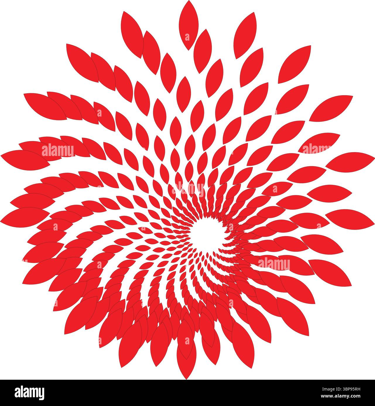 Vecteur de conception de tourbillon abstrait de pétale rouge en spirale Illustration de Vecteur