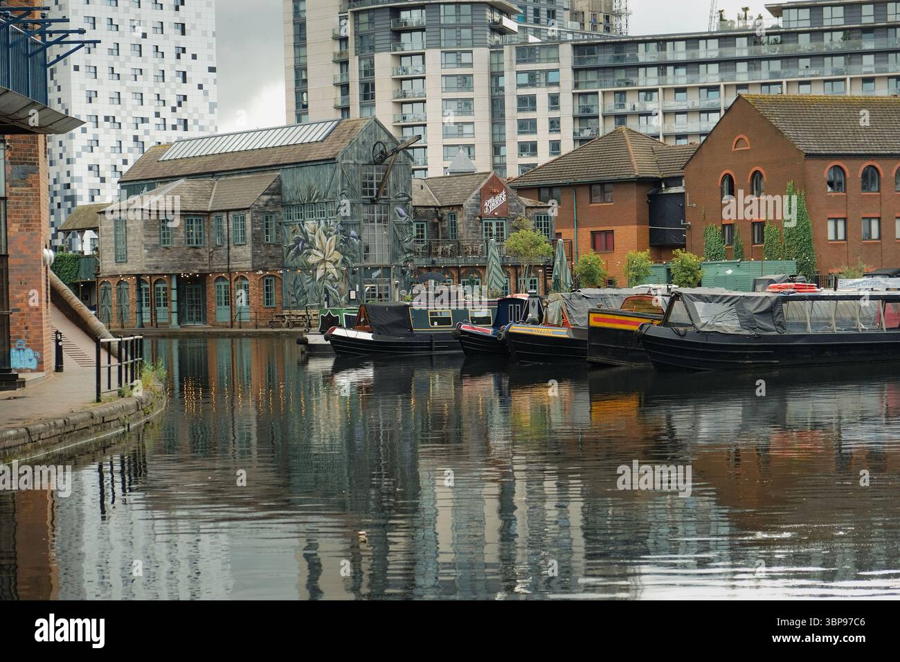 Gas Street Basin, au réseau de canaux de Birmingham Banque D'Images