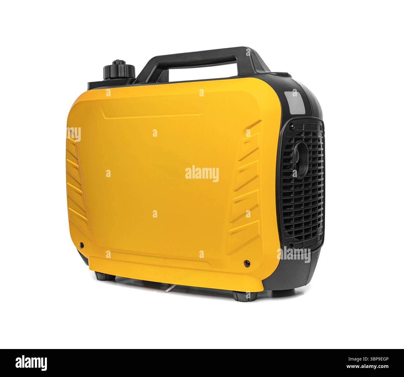 Générateur portable jaune isolé sur fond blanc Banque D'Images