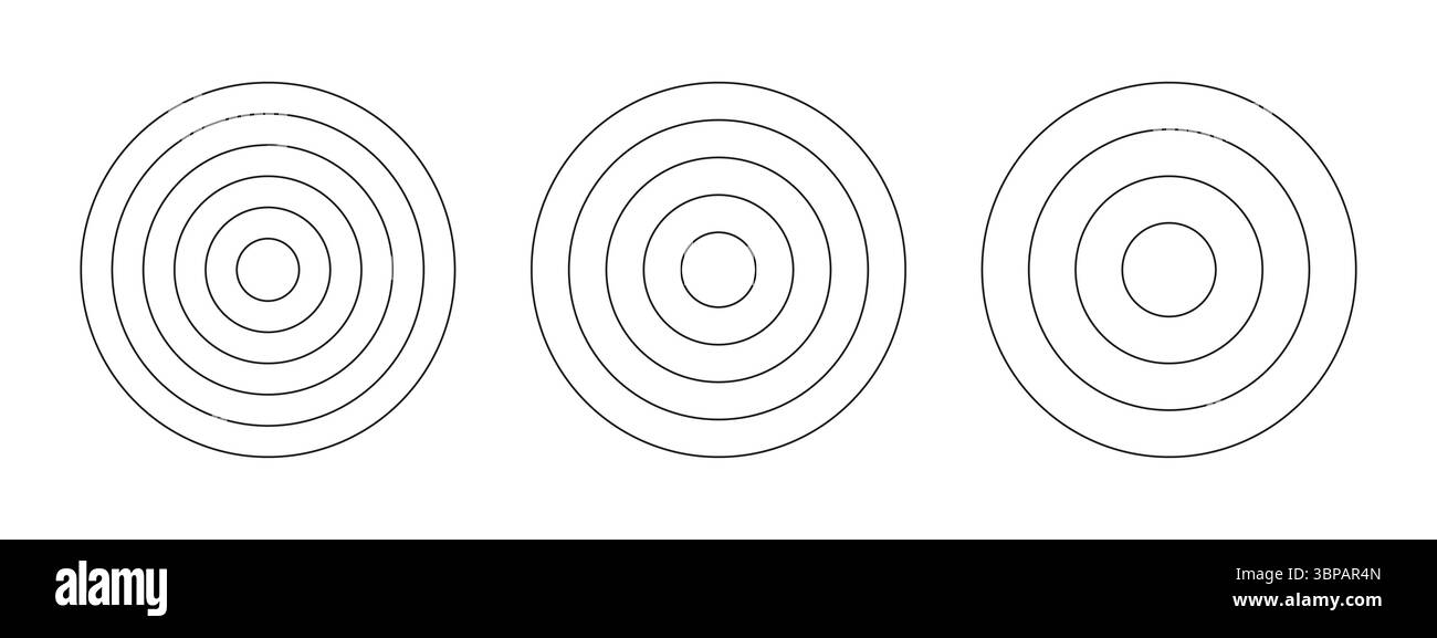 Ensemble de cercles concentriques de grilles polaires. Roue de la vie ou tracker d'habitudes. Collection de diagrammes circulaires divisés en segments. Papier quadrillé polaire vierge Illustration de Vecteur