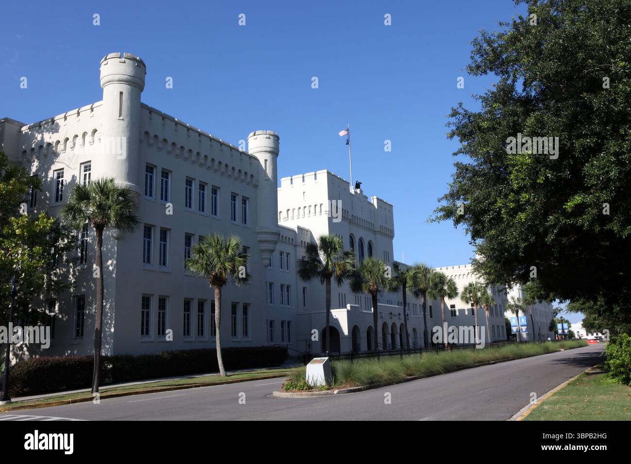 Une vue de la Citadelle, le Collège militaire de Caroline du Sud, à Charleston, Caroline du Sud Banque D'Images