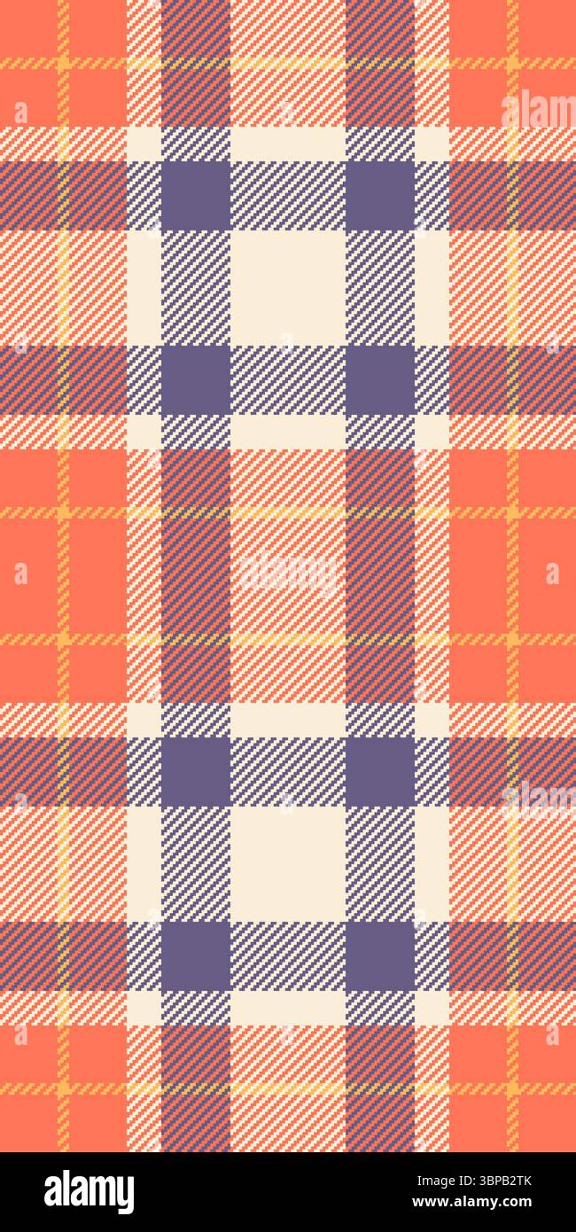 Textile de fond de motif stylisé, plaid en tissu tartan géométrique. Vecteur de texture pique-nique vérification sans couture dans la palette de couleurs rouge et papaye fouet. Illustration de Vecteur
