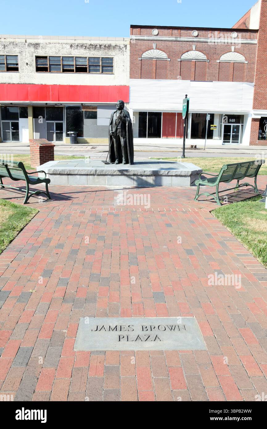 Une vue de la statue de James Brown dans le centre-ville d'Augusta, Géorgie Banque D'Images