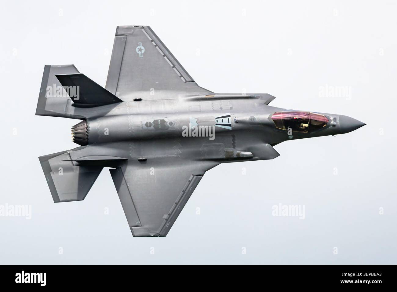 Zeltweg, Autriche - 7 septembre 2024 : USAF United States Air Force Lockheed Martin F-35 Lightning II avion de chasse à réaction à la base aérienne. Avion volant ma Banque D'Images