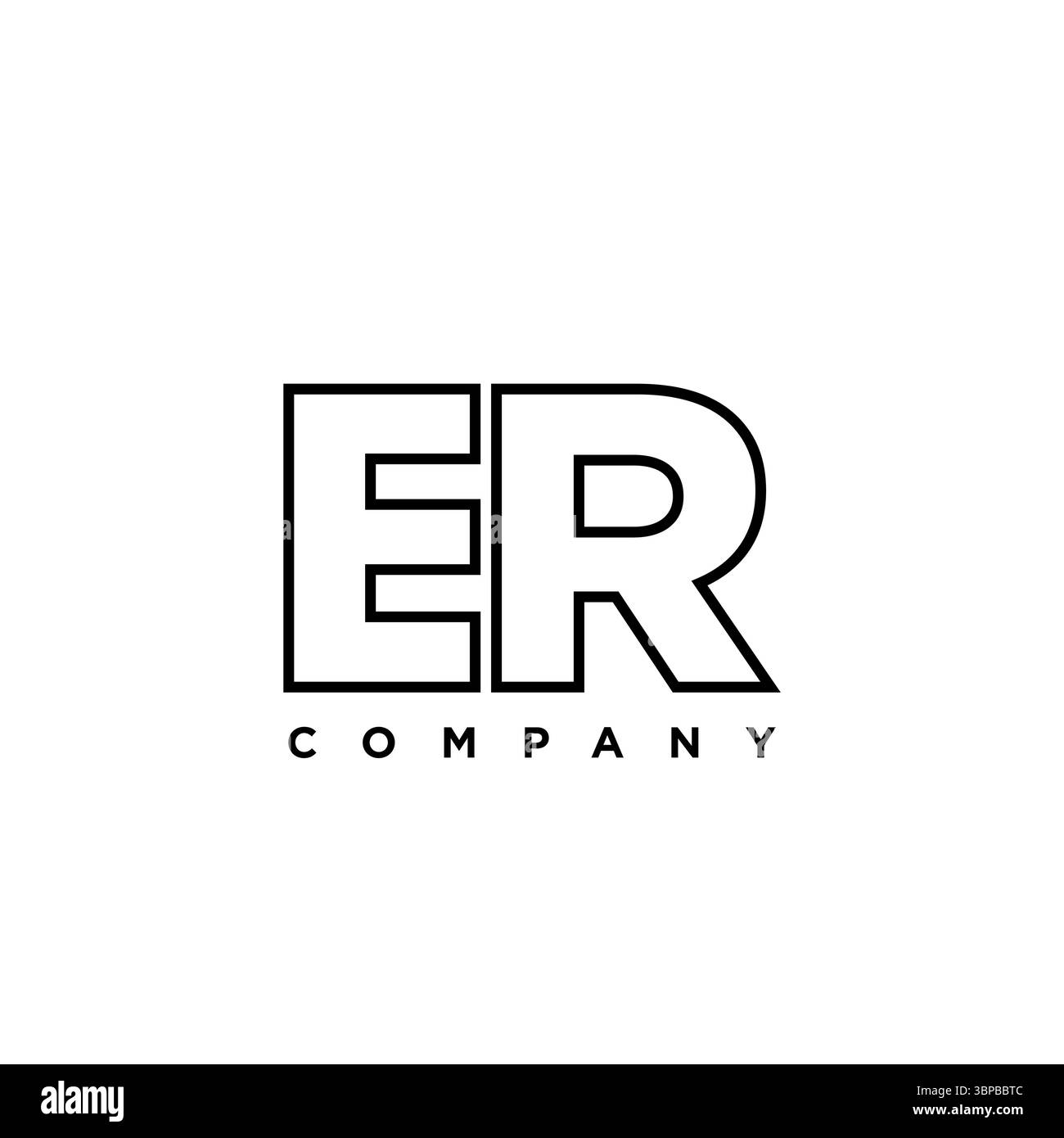 Lettre à la mode E et R, modèle de conception de logo er. Logotype minimal basé sur le monogramme initial pour l'identité de l'entreprise. Illustration de Vecteur
