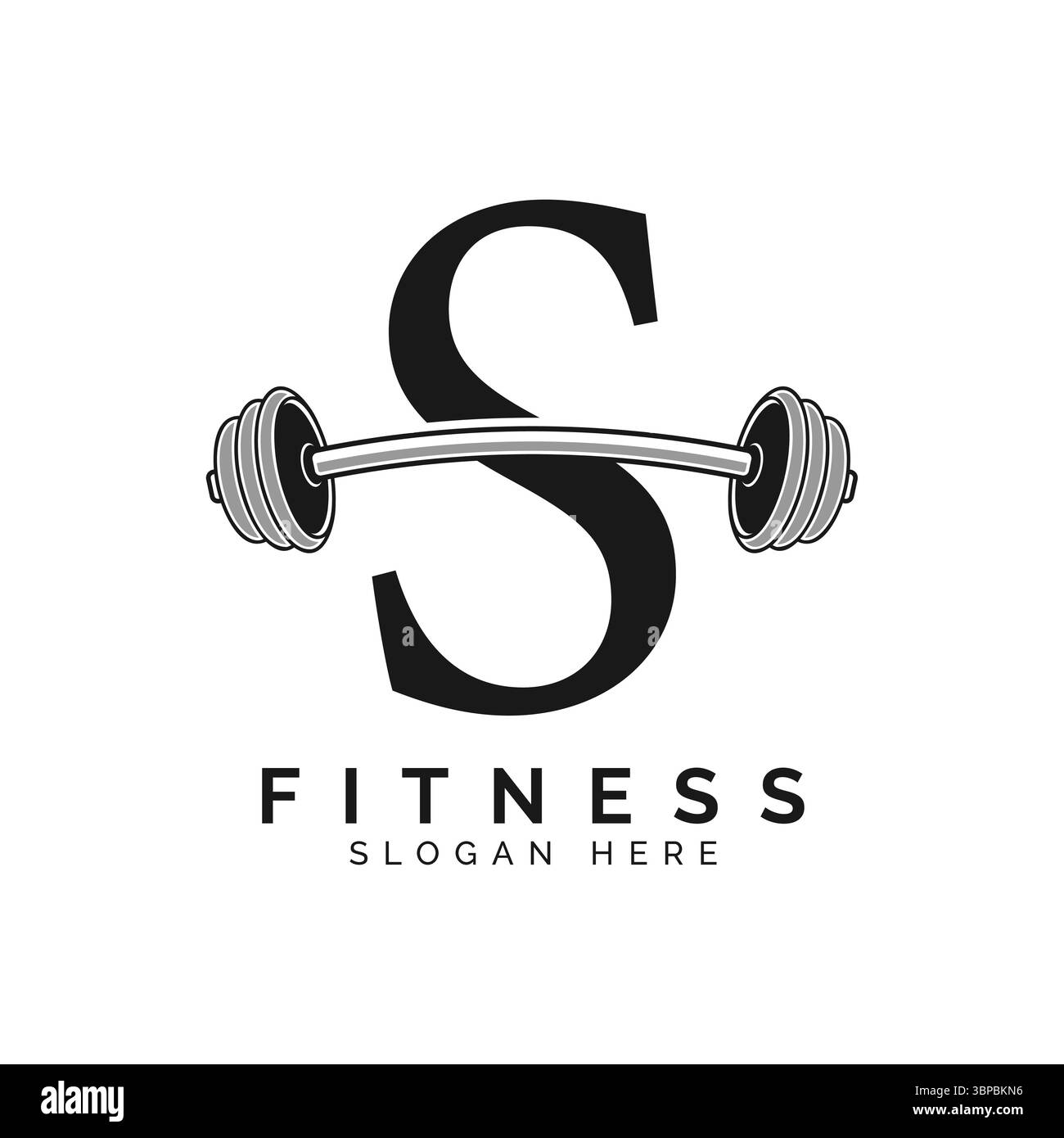 Logo lettre S Gym. Icône de symbole de barre alphabet S. Illustration de Vecteur