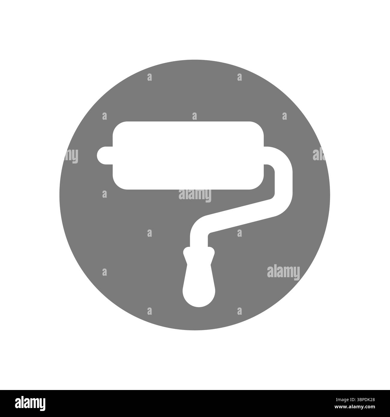 Étiquette circulaire du rouleau à peindre. Amélioration de la maison, icône de vecteur de magasin de matériel. Illustration de Vecteur