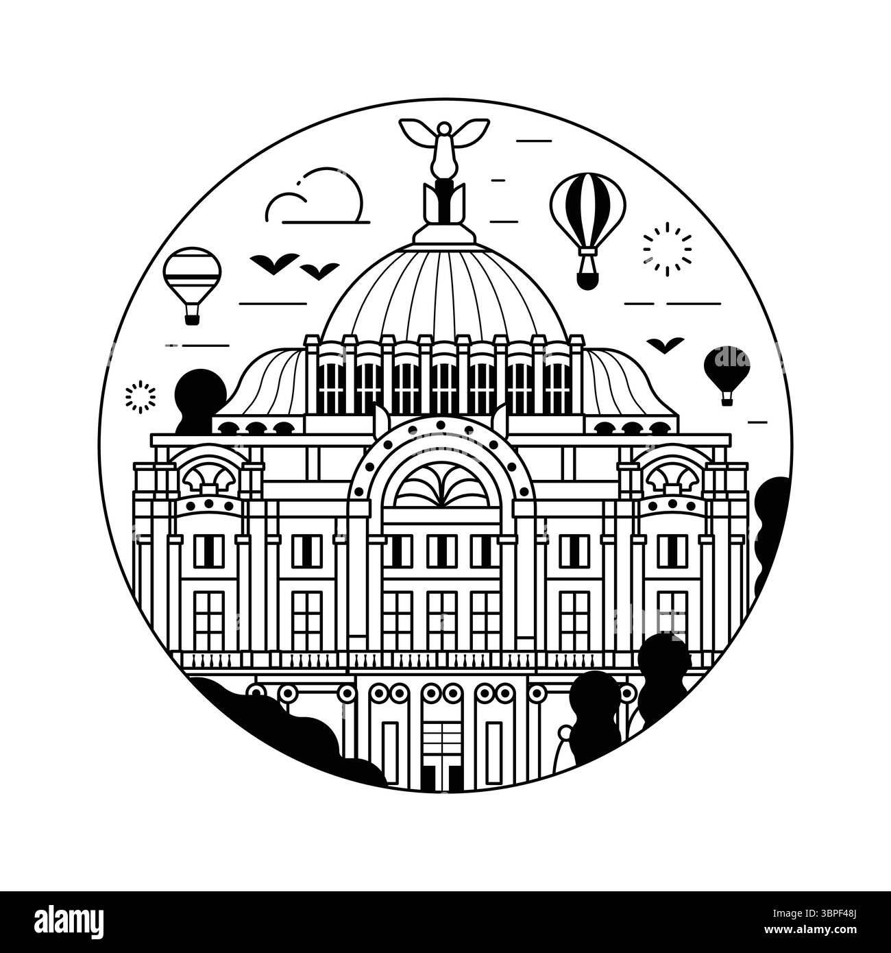 Palais des Beaux-Arts de Mexico Illustration de Vecteur
