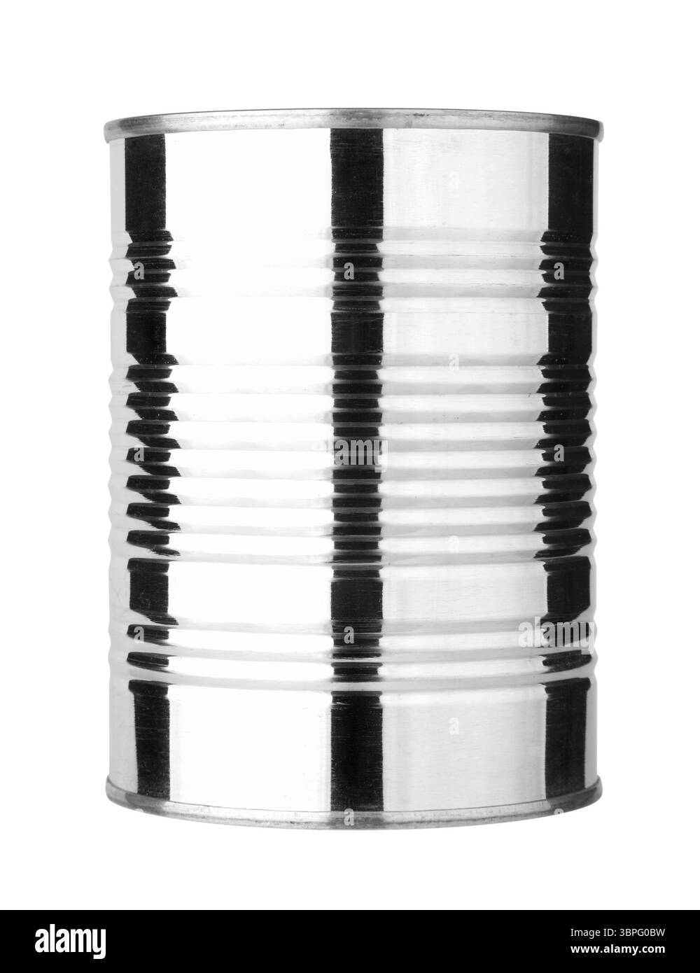 Boîte de conserve isolée sur blanc (avec patch de coupe) Banque D'Images