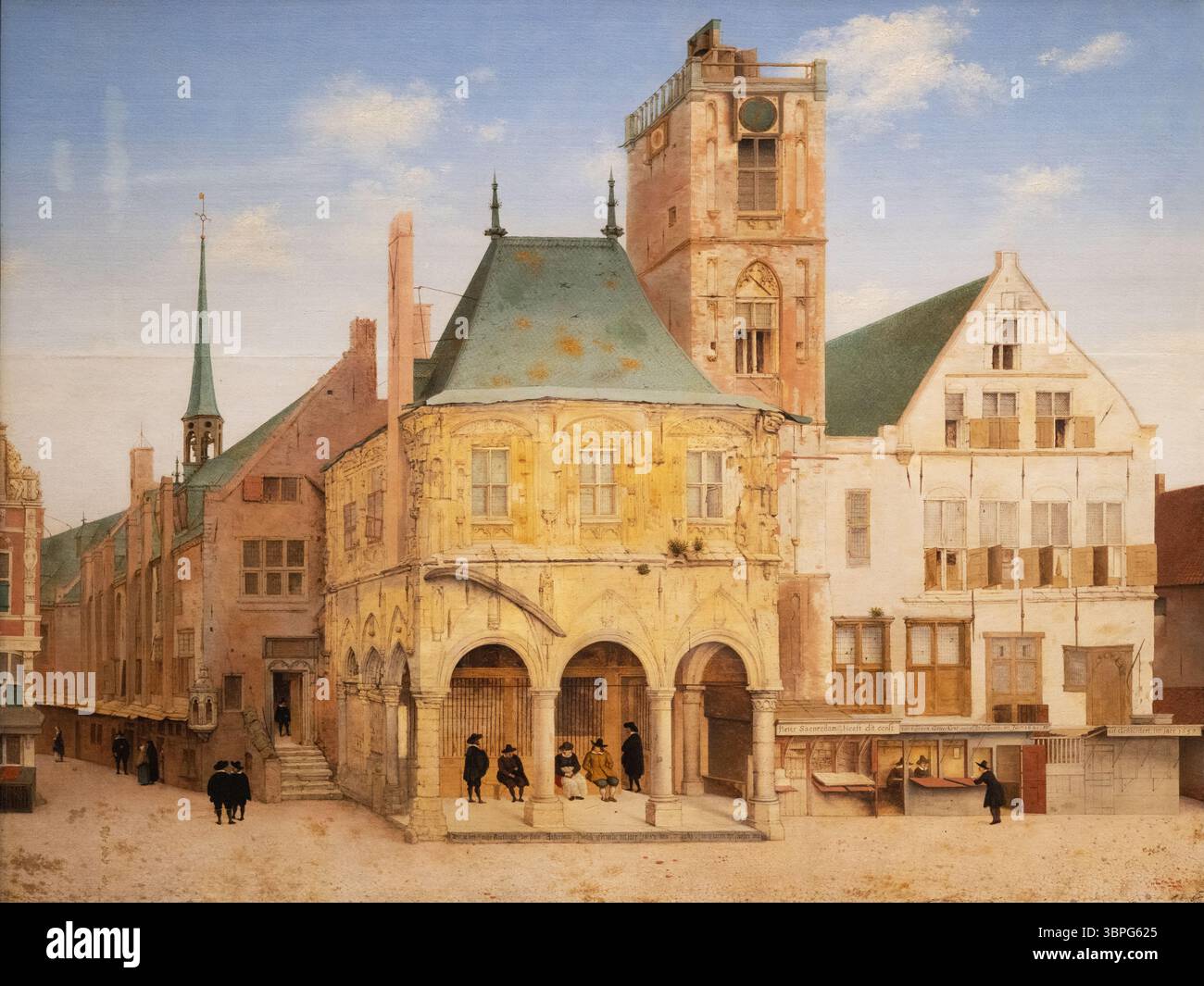 Pieter Jansz Saenredam peinture 'L'ancien hôtel de ville d'Amsterdam', 1657 huile sur panneau. Peintre néerlandais de l'âge d'or des bâtiments et des intérieurs. 1597-1665 Banque D'Images