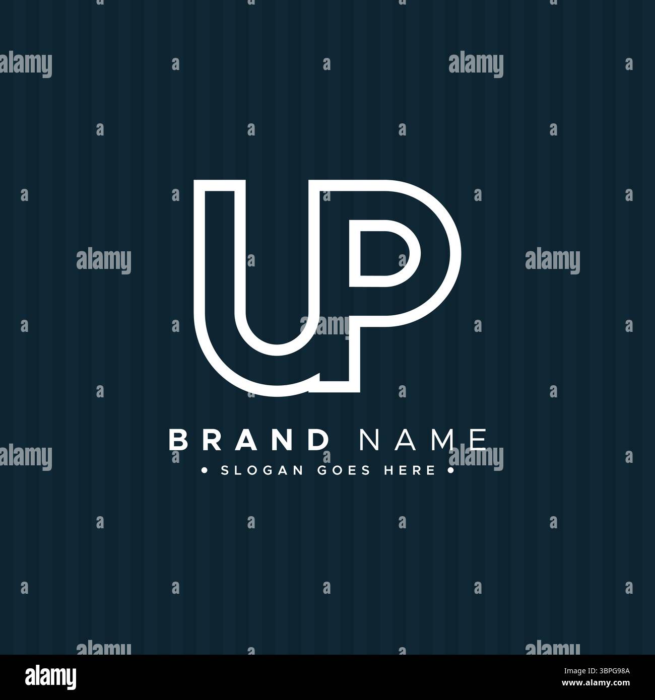 Logo Abstract LETTER UP - modèle de monogramme initial pour Alphabet U et P. Illustration de Vecteur