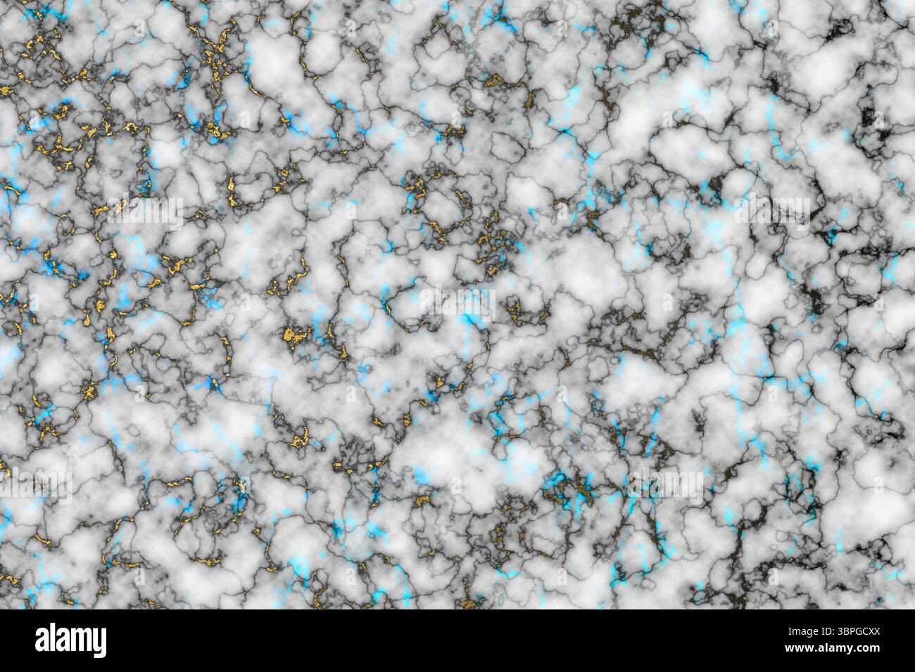 granit minéral bleu noir or et fond intérieur de texture de luxe en marbre blanc Banque D'Images