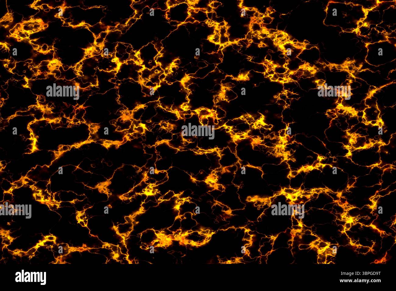 la flamme de lave éclate la texture de ligne minérale de lueur sur le carrelage intérieur de luxe en marbre noir et le fond de mur et de plancher Banque D'Images