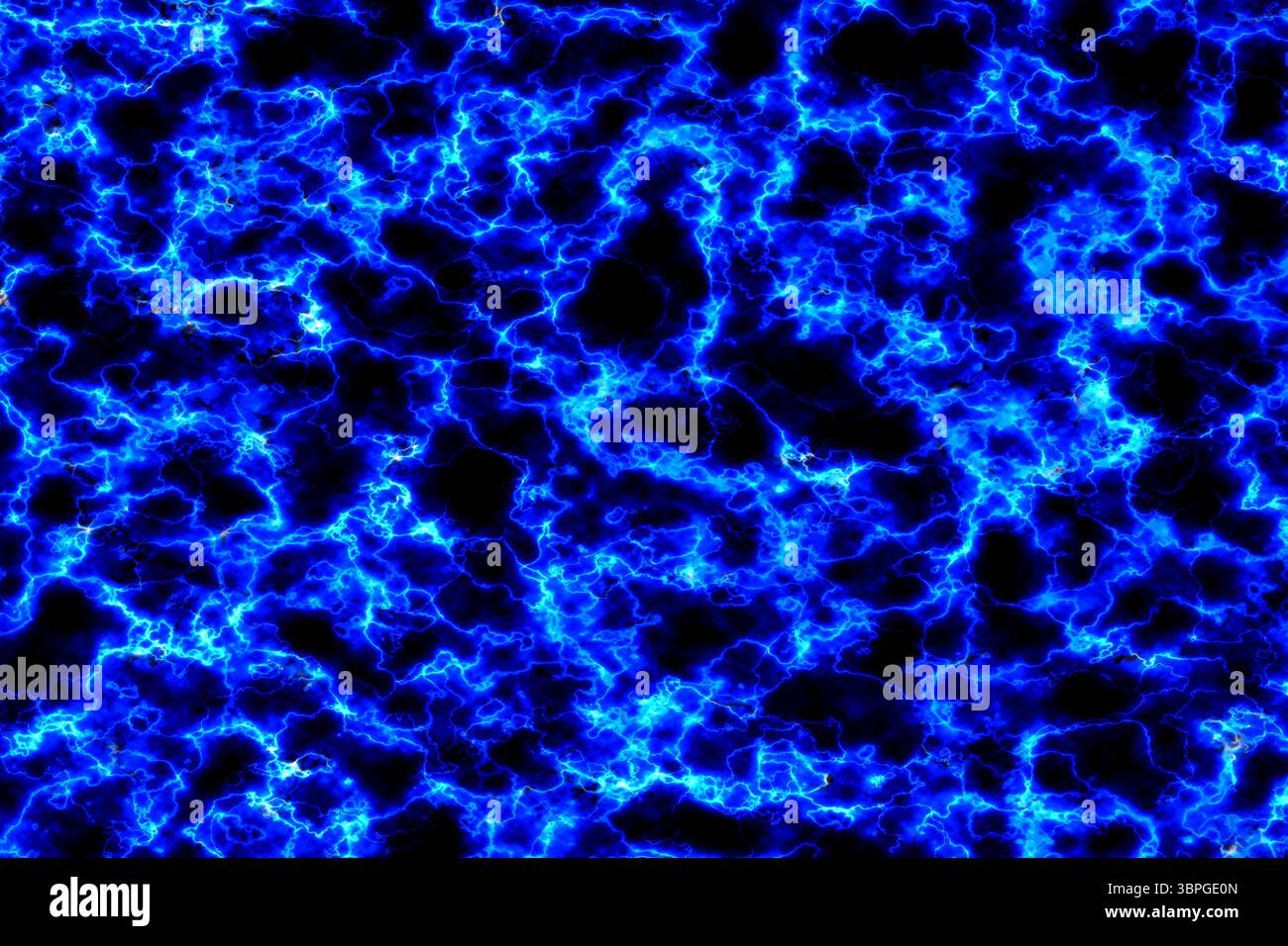 massive thunderbolt bleu éclate la texture minérale luisante sur le carrelage intérieur de luxe en marbre noir et le fond de mur et de sol Banque D'Images