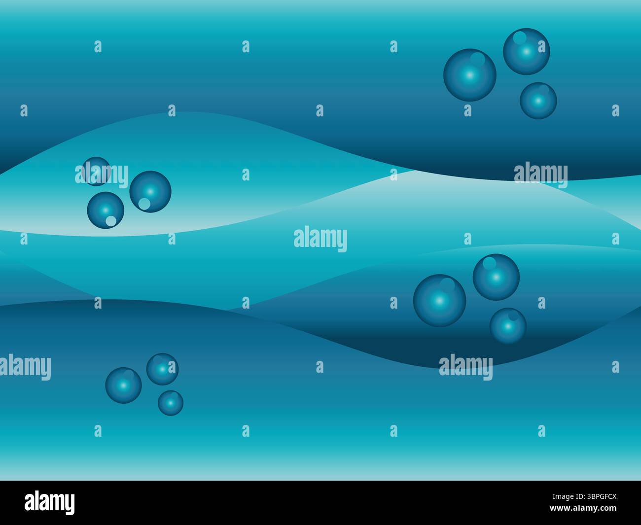 Superbe fond d'eau naturel avec des tons bleus sereins, des ondulations subtiles de surface et une lumière chatoyante. Parfait pour un design paisible et rafraîchissant Illustration de Vecteur