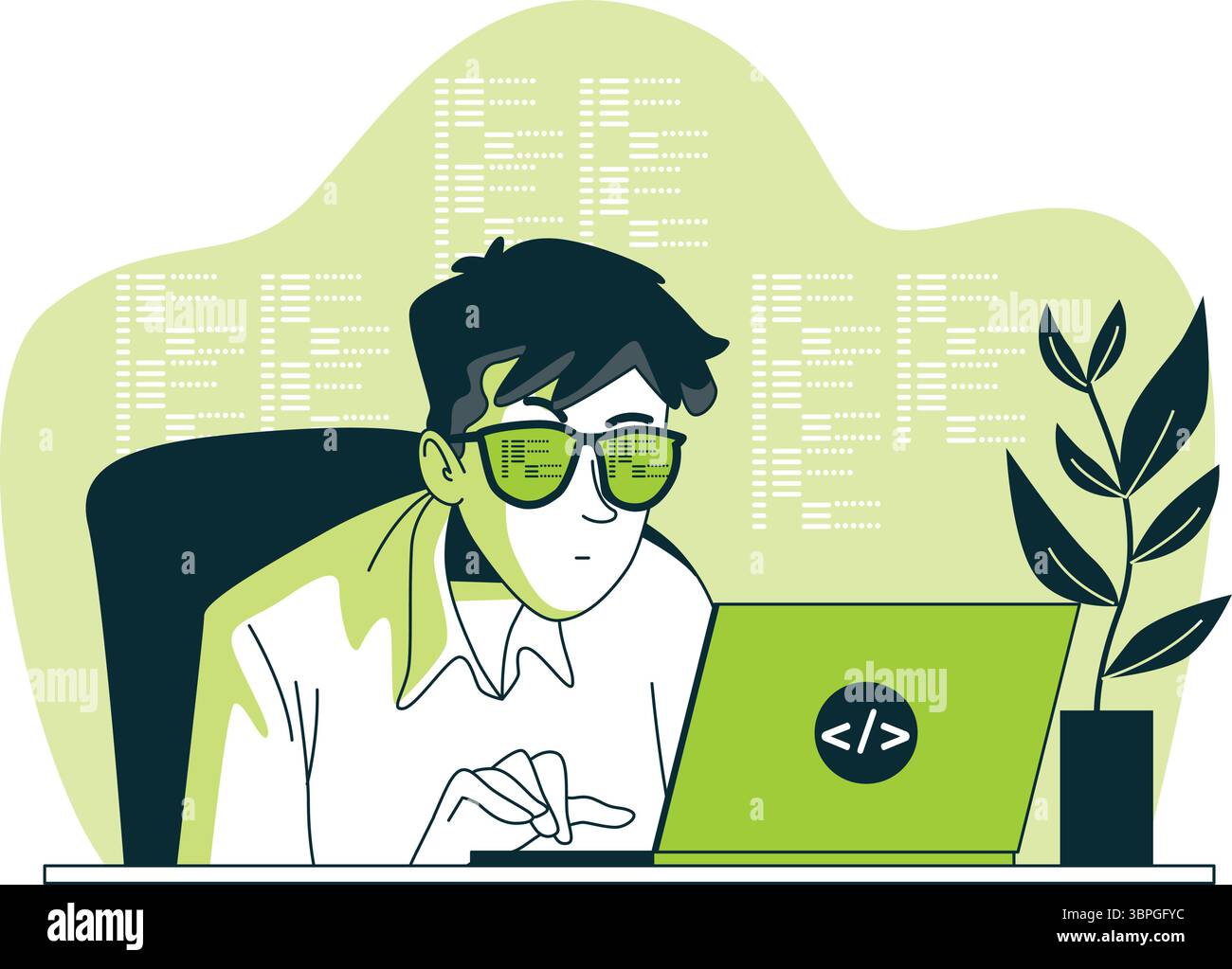 illustration-concept-codage Illustration de Vecteur