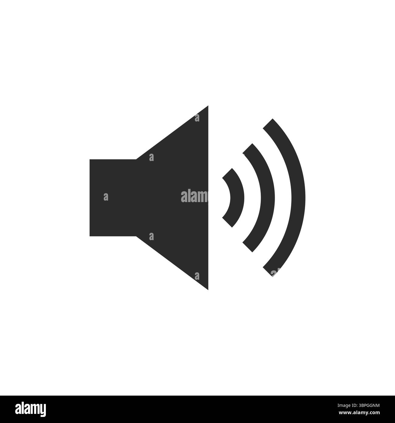 Icône de volume du haut-parleur avec des ondes sonores représentant l'audio, le volume, le son, la musique, la sortie du haut-parleur, diffusion et lecture multimédia dans un style noir audacieux Illustration de Vecteur