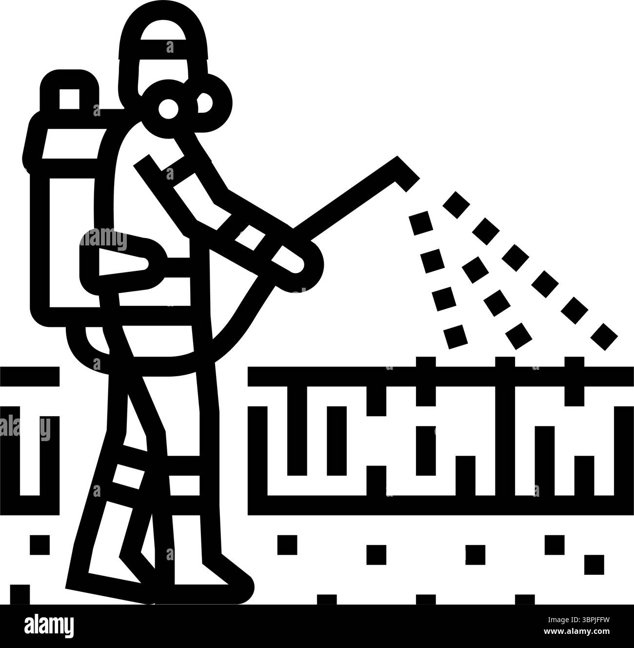 illustration vectorielle d'icône de ligne de pesticides de pulvérisation Illustration de Vecteur