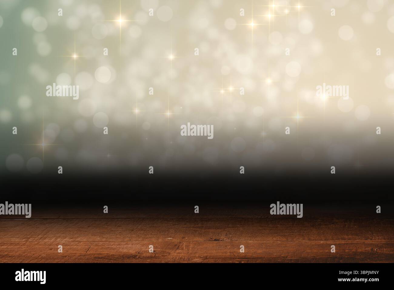 Design lumineux scintillant sur des planches Banque D'Images