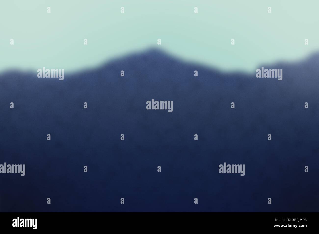 Conception plate abstraite montrant une silhouette floue de crête de montagne sous un ciel turquoise pâle, espace de copie Banque D'Images