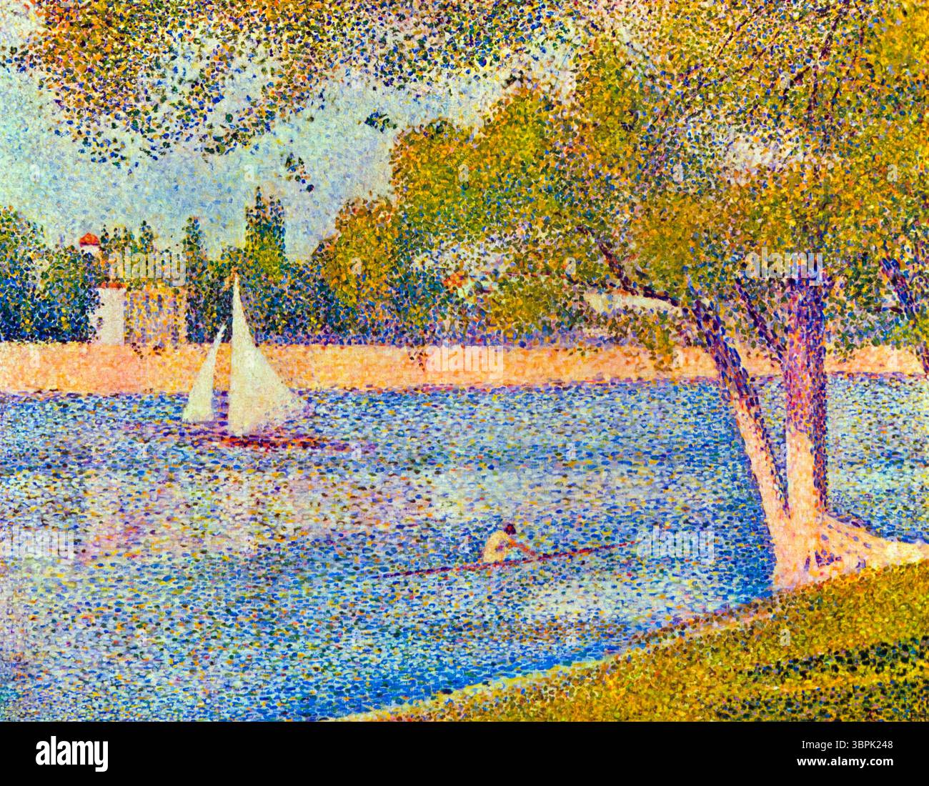 Georges Seurat, la Seine à la Grande-Jatte, peinture à l'huile sur toile, 1888 Banque D'Images