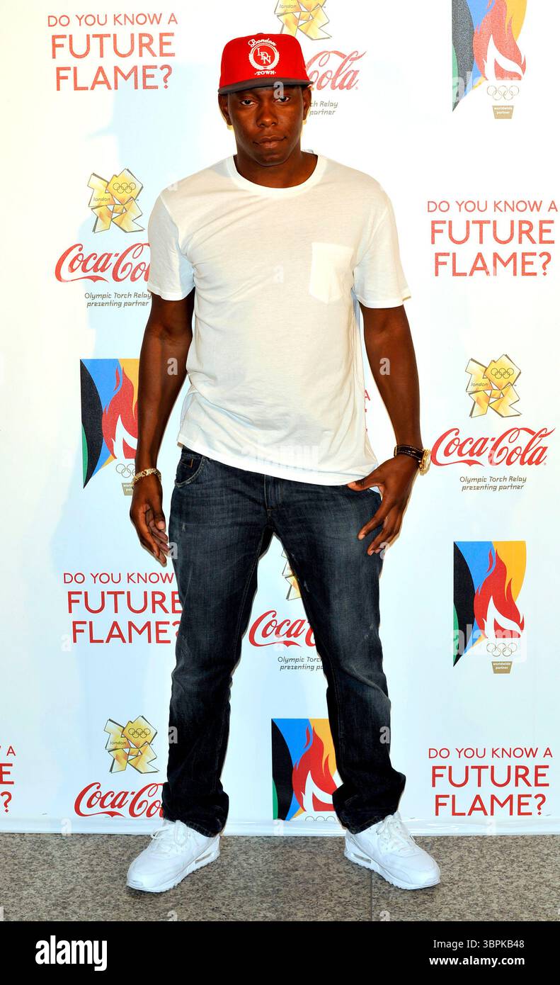 Dizzee Rascal 2012 Coca cola londres 2012 relais de la flamme olympique photocall Banque ...