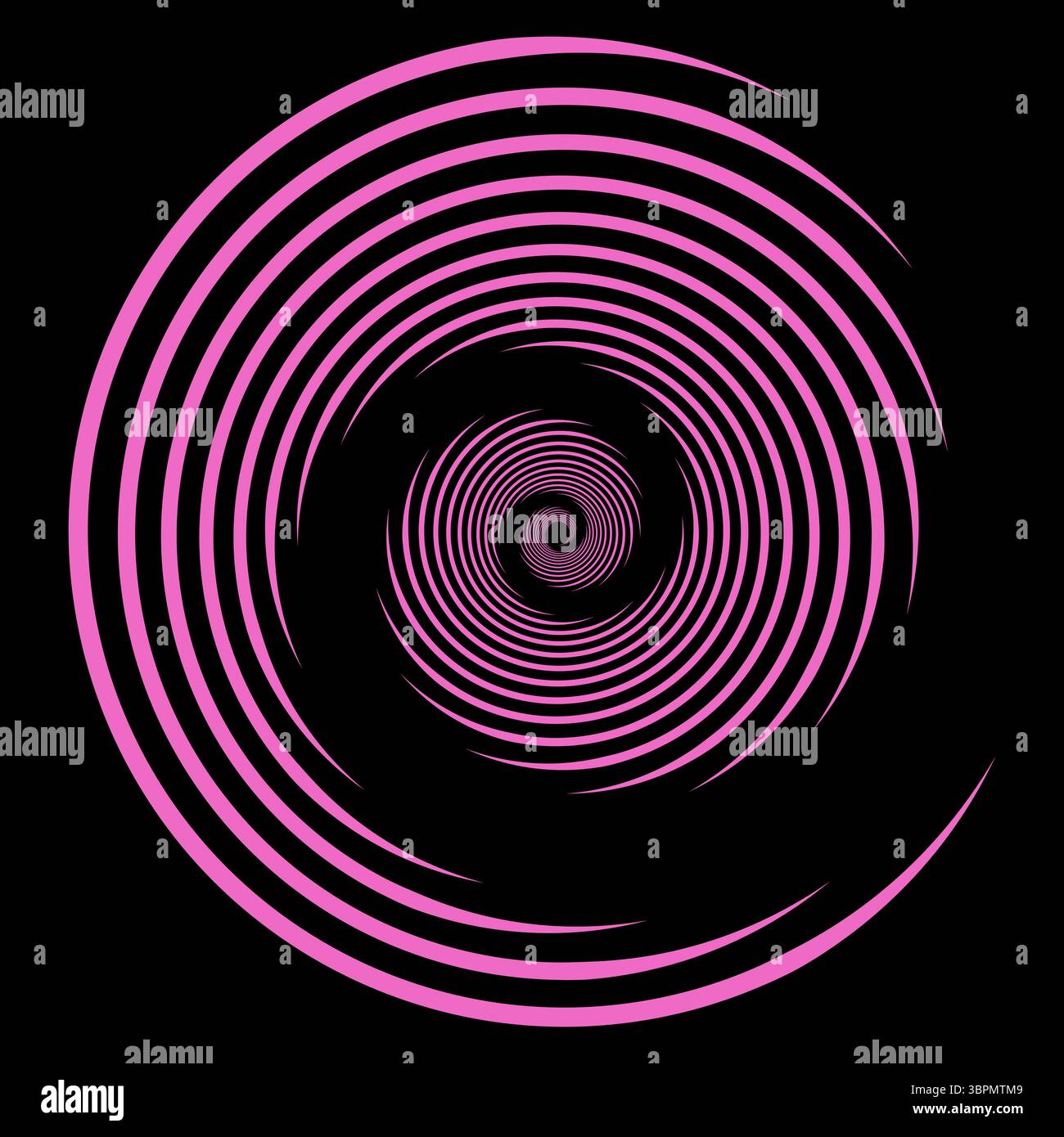 Lignes circulaires isolées sur le fond noir. Logo d'art optique. Élément de conception pour cadre, tatouage, pages web, impressions, affiches, modèles, abstrait Illustration de Vecteur