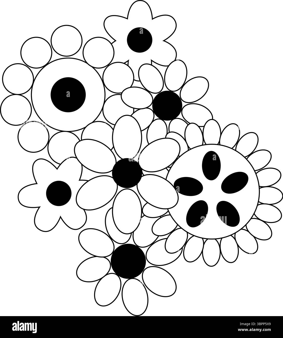 Nature abstraite composition de fleurs contemporaines. Illustration de ligne graphique vectorielle. imprimés bohémiens aux couleurs vives. conception de graphismes de mode, imprimés textiles, Illustration de Vecteur