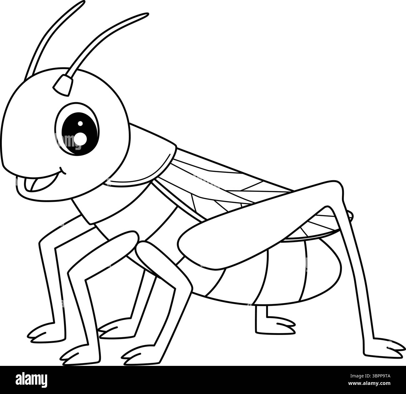 Coloriage isolé animal de cricket d'insecte Illustration de Vecteur