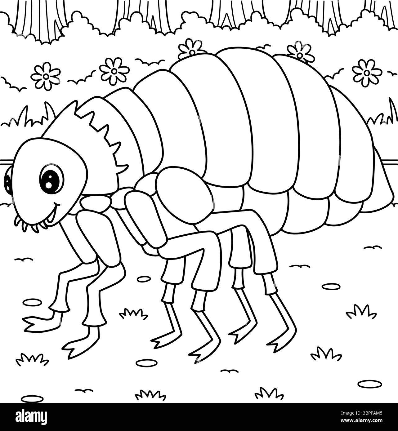 Insecte Flea animal Coloriage page pour les enfants Illustration de Vecteur